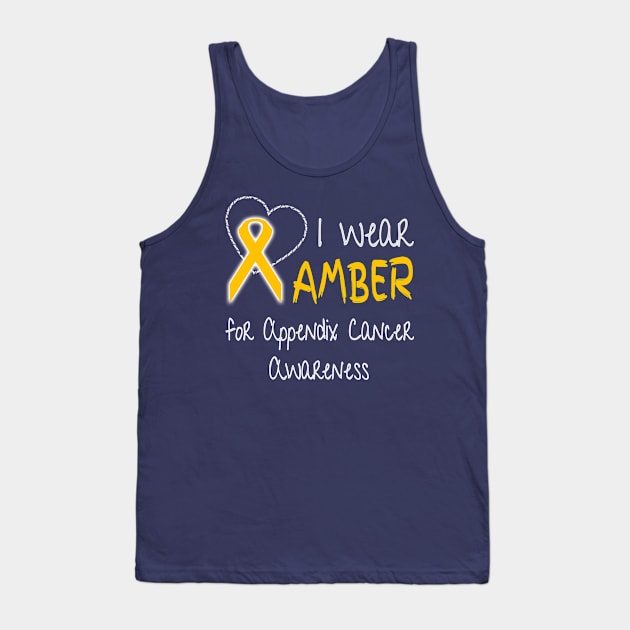 I Wear Amber for Appendix Cancer Ribbon Awareness Tank Top by nikkidawn74